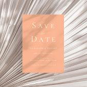 シックモダンコーラルカラータイポグラフィ保存日付 招待状