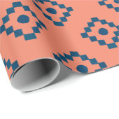 シックモダンコーラルネイビー結婚ズ・ギフト ラッピングペーパー (ロールコーナー)