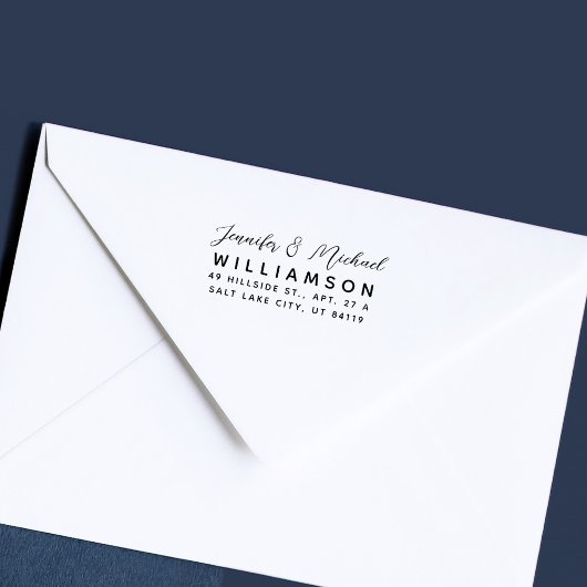 シックモダンコ結婚したープルミニマル差出人住所 ラバースタンプ