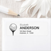 シックモダンゴルフボール&ティーホワイト差出人住所 ラベル (インサイチュ)