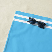 シックモダンゴールデンいかりオンターコイズ&ホワイト ビーチタオル (インサイチュ)