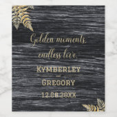 シックモダンゴールデン素朴モーメント無限の愛 ワインラベル (シングルラベル)