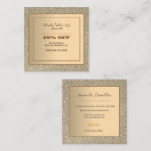 シックモダンゴールドフォイルきらびやかなグラムサロン割引 スクエア名刺 (正面/裏面)