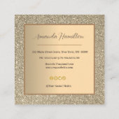 シックモダンゴールドフォイルきらびやかなグラムサロン割引 スクエア名刺 (裏面)