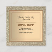 シックモダンゴールドフォイルきらびやかなグラムサロン割引 スクエア名刺 (正面)