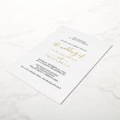 シックモダンゴールドフォイルブラック&ホワイトフォト結婚ズ 箔招待状 (回転した状態)