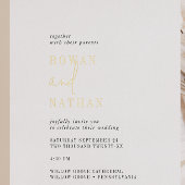 シックモダンゴールドフォイル白黒カジュアル結婚ズ 箔招待状