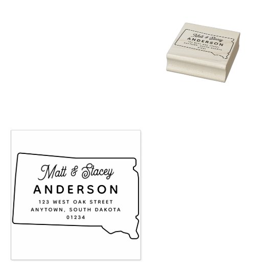 シックモダンサウスダコタ州差出人住所 ラバースタンプ (押印)