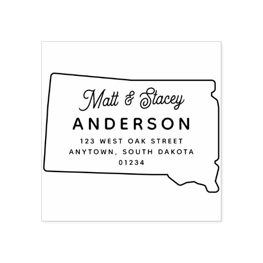 シックモダンサウスダコタ州差出人住所 ラバースタンプ (インプリント)