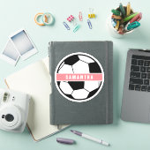 シックモダンサッカーボールガーリーピンクスポーツモノグラム シール (iPadカバー)