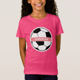 シックモダンサッカーボールガーリーピンクスポーツモノグラム Tシャツ