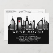 シックモダンシティスケープ新しいホームムービング 案内ポストカード (正面/裏面)
