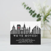 シックモダンシティスケープ新しいホームムービング 案内ポストカード (スタンド正面)