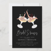 シックモダンシャンパンブライダルシャワー 招待状 (正面)
