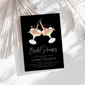 シックモダンシャンパンブライダルシャワー 招待状