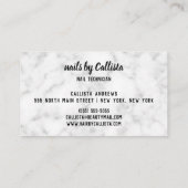 シックモダンシルバーグリッターマーブルネイリスト 名刺 (裏面)