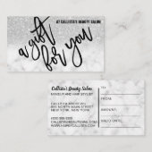 シックモダンシルバーグリッター大理石ギフト証明書 名刺 (正面/裏面)