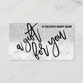 シックモダンシルバーグリッター大理石ギフト証明書 名刺