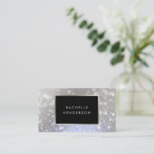 シックモダンシルバースパークルファッション&美しい 名刺 (スタンド正面)