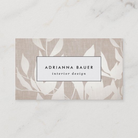 シックモダンシルバー離れ自然タンリネンLOOK 名刺 (正面)