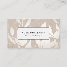 シックモダンシルバー離れ自然タンリネンLOOK 名刺