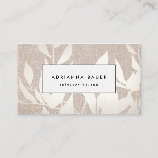 シックモダンシルバー離れ自然タンリネンLOOK 名刺 (正面)