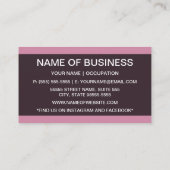 シックモダンシンピンクファッションブストライプティック 名刺 (裏面)