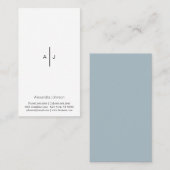 シックモダンシンプルミニマリストホワイトブルーグレー 名刺 (正面/裏面)