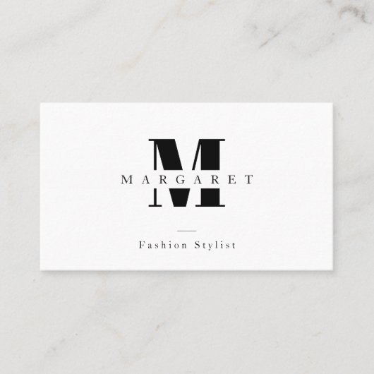 シックモダンシンプルモノグラムフリーランスプロフェッショナル 名刺 (正面)