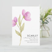 シックモダンシンプル誕生日21日 招待状 (スタンド正面)