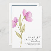 シックモダンシンプル誕生日21日 招待状 (正面/裏面)