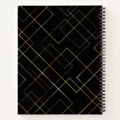 シックモダンジオメトリックパタパーソナライズされたーン名 ノートブック (裏面)