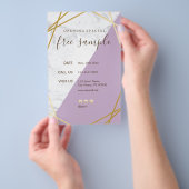 シックモダンジオメトリック金ゴールドマーブルラベンダー5.5x8.5 チラシ (ハンドル)