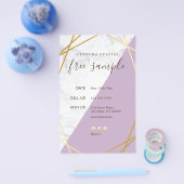 シックモダンジオメトリック金ゴールドマーブルラベンダー5.5x8.5 チラシ (シングル)