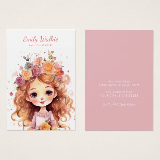 シックモダンジュエリーシンプルイヤリングディスプレイカード (正面&裏面)