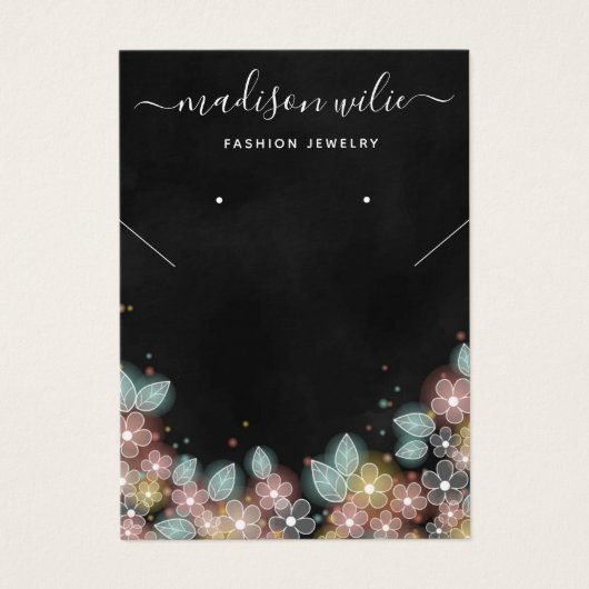 シックモダンジュエリーネックレスイヤリングディスプレイカード (正面)