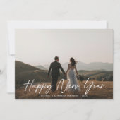 シックモダンスエレガントクリプトHappy New Year写真 シーズンカード (正面)