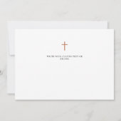 シックモダンスクリプエレガントト写真洗礼 招待状 (裏面)