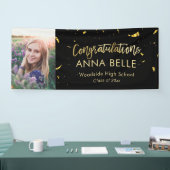 シックモダンスクリプエレガントト金ゴールド卒業写真 横断幕 (トレードショー)