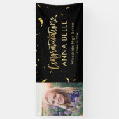 シックモダンスクリプエレガントト金ゴールド卒業写真 横断幕 (縦)