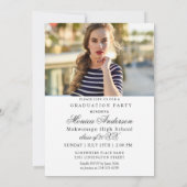 シックモダンスクリプエレガントトPHOTO卒業パーティー 招待状 (裏面)