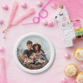 シックモダンスクリプトとフォトミニマルブライダルシャワー ペーパープレート (パーティー)