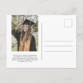 シックモダンスクリプトの卒業発表 案内ポストカード (裏面)