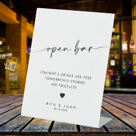 シックモダンスクリプトオープンバー結婚のサイン 台座サイン