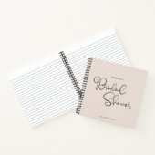シックモダンスクリプトキュートブライダルシャワーゲスト ノートブック (内部)