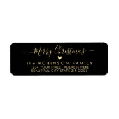 シックモダンスクリプトクリスマス差出人住所ラベル ラベル (正面)