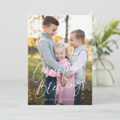 シックモダンスクリプトクリスマス恵みワンフォト シーズンカード (スタンド正面)