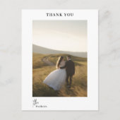 シックモダンスクリプトサンキュー結婚ズ ポストカード (正面)