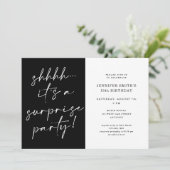 シックモダンスクリプトシーハサプライズ誕生日パーティーI 招待状 (スタンド正面)