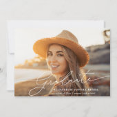 シックモダンスクリプトタイプ2写真卒業 案内状 (正面)